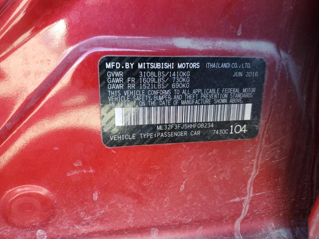 Photo 11 VIN: ML32F3FJ5HHF08234 - MITSUBISHI MIRAGE 