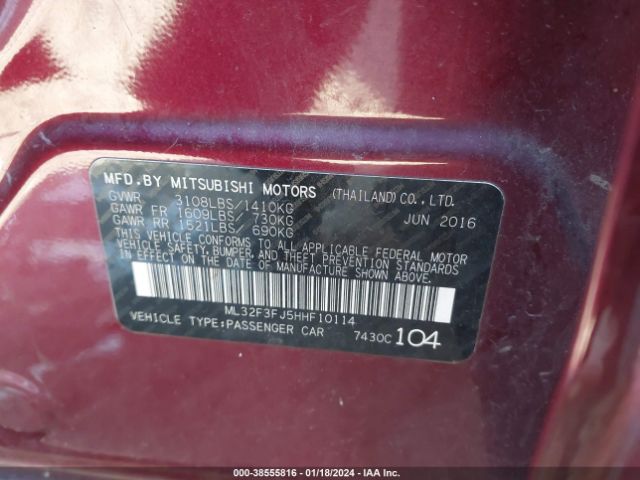 Photo 8 VIN: ML32F3FJ5HHF10114 - MITSUBISHI MIRAGE G4 