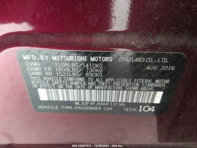 Photo 8 VIN: ML32F3FJ5HHF12199 - MITSUBISHI MIRAGE G4 