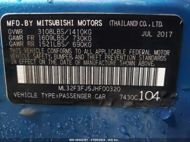 Photo 8 VIN: ML32F3FJ5JHF00320 - MITSUBISHI MIRAGE G4 