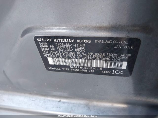 Photo 8 VIN: ML32F3FJ5JHF10118 - MITSUBISHI MIRAGE G4 