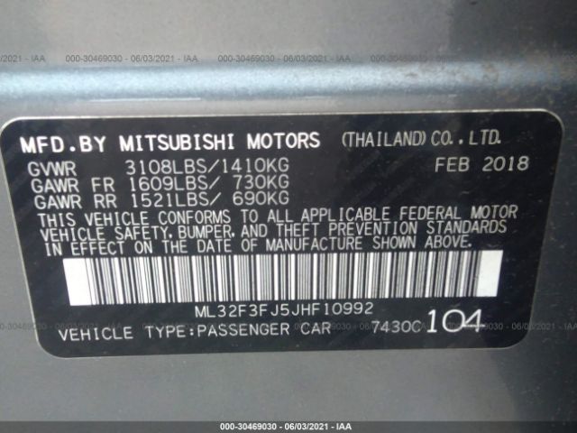 Photo 8 VIN: ML32F3FJ5JHF10992 - MITSUBISHI MIRAGE G4 