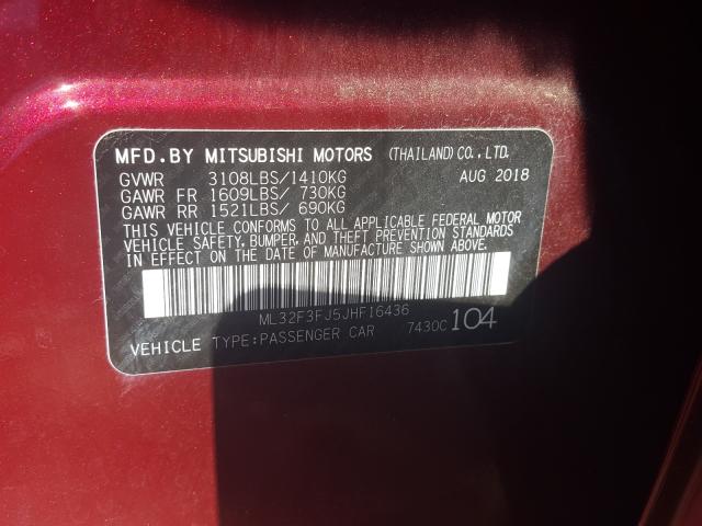 Photo 9 VIN: ML32F3FJ5JHF16436 - MITSUBISHI MIRAGE G4 