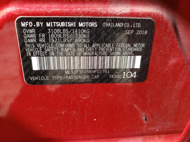 Photo 11 VIN: ML32F3FJ5KHF01761 - MITSUBISHI MIRAGE 