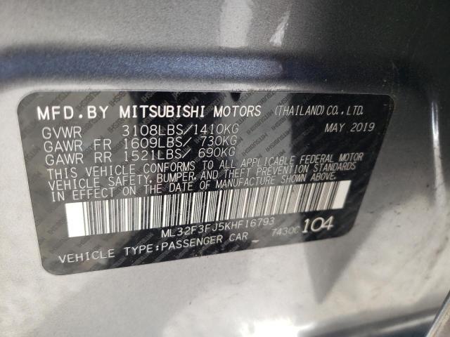 Photo 9 VIN: ML32F3FJ5KHF16793 - MITSUBISHI MIRAGE G4 