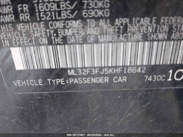 Photo 8 VIN: ML32F3FJ5KHF18642 - MITSUBISHI MIRAGE G4 