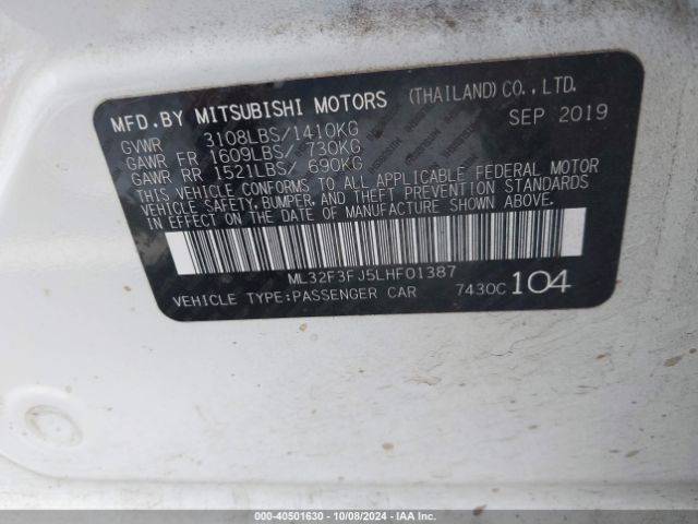 Photo 8 VIN: ML32F3FJ5LHF01387 - MITSUBISHI MIRAGE G4 