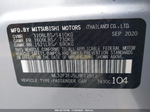 Photo 8 VIN: ML32F3FJ5LHF12812 - MITSUBISHI MIRAGE G4 