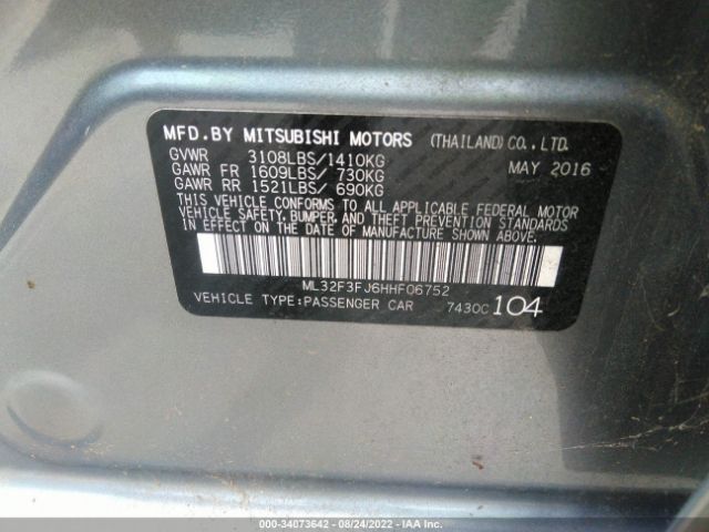 Photo 8 VIN: ML32F3FJ6HHF06752 - MITSUBISHI MIRAGE G4 