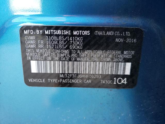 Photo 11 VIN: ML32F3FJ6HHF16293 - MITSUBISHI MIRAGE G4 