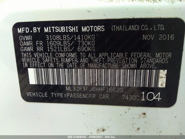 Photo 8 VIN: ML32F3FJ6HHF16620 - MITSUBISHI MIRAGE G4 