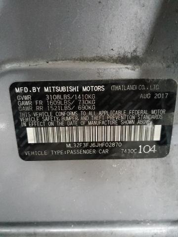 Photo 11 VIN: ML32F3FJ6JHF02870 - MITSUBISHI MIRAGE 