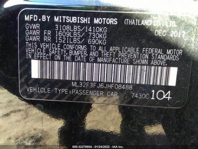 Photo 8 VIN: ML32F3FJ6JHF08488 - MITSUBISHI MIRAGE G4 