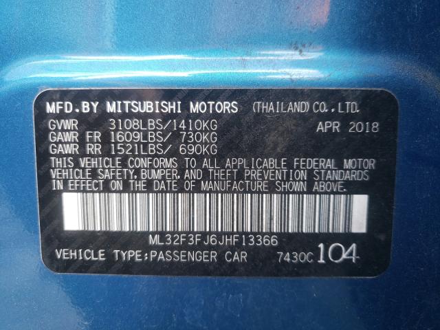 Photo 9 VIN: ML32F3FJ6JHF13366 - MITSUBISHI MIRAGE G4 