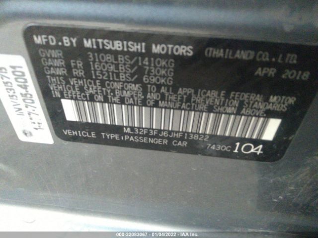 Photo 8 VIN: ML32F3FJ6JHF13822 - MITSUBISHI MIRAGE G4 