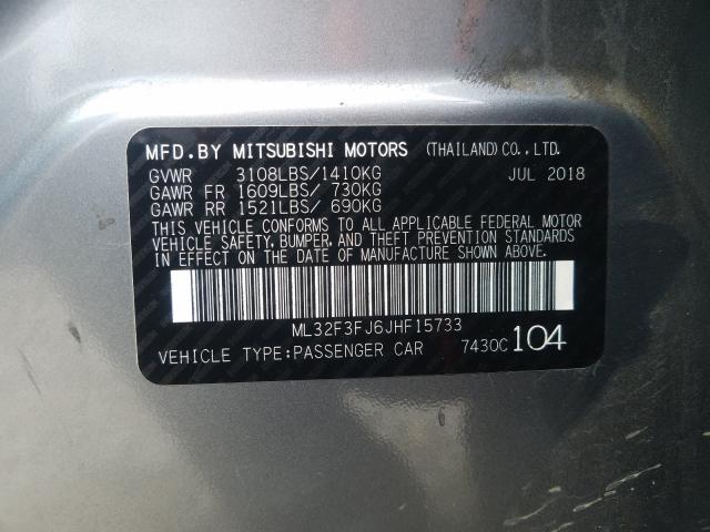 Photo 9 VIN: ML32F3FJ6JHF15733 - MITSUBISHI MIRAGE G4 