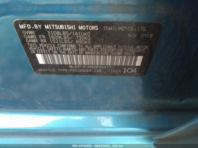 Photo 8 VIN: ML32F3FJ6KHF05477 - MITSUBISHI MIRAGE G4 