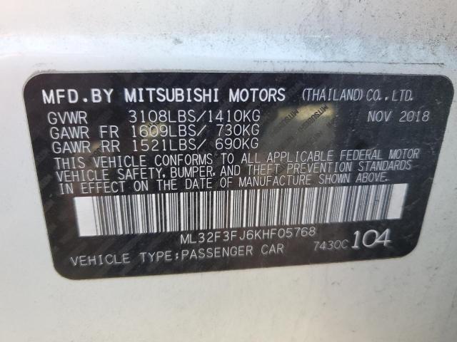 Photo 9 VIN: ML32F3FJ6KHF05768 - MITSUBISHI MIRAGE G4 