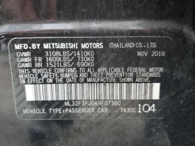 Photo 11 VIN: ML32F3FJ6KHF07360 - MITSUBISHI MIRAGE 