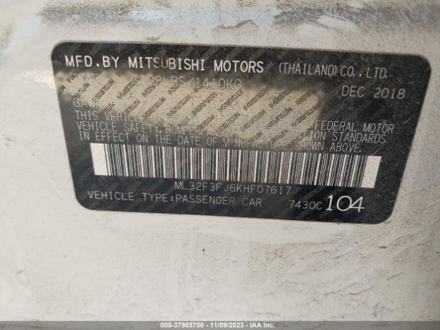 Photo 8 VIN: ML32F3FJ6KHF07617 - MITSUBISHI MIRAGE G4 