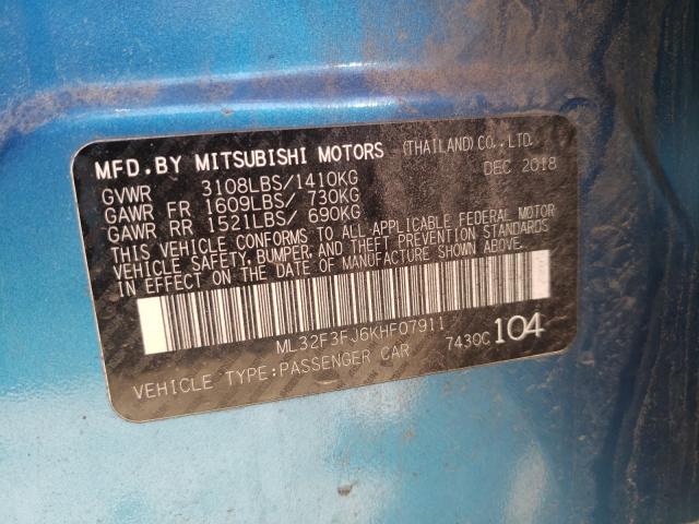 Photo 9 VIN: ML32F3FJ6KHF07911 - MITSUBISHI MIRAGE G4 