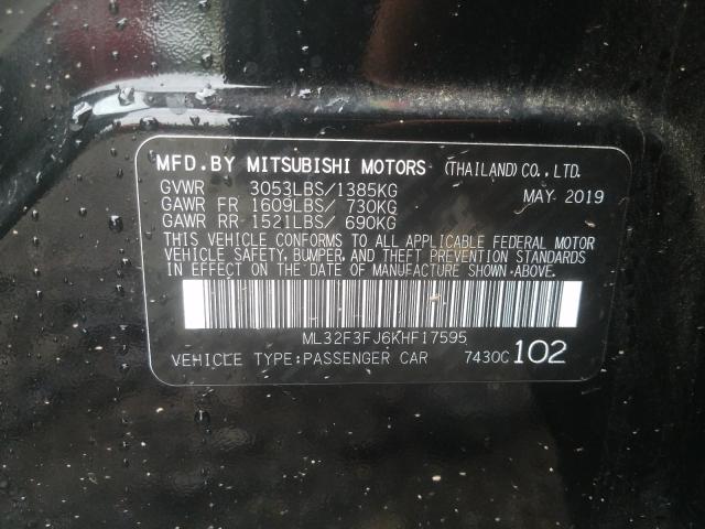 Photo 9 VIN: ML32F3FJ6KHF17595 - MITSUBISHI MIRAGE G4 