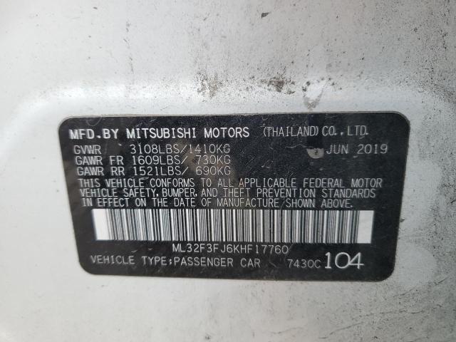 Photo 11 VIN: ML32F3FJ6KHF17760 - MITSUBISHI MIRAGE 