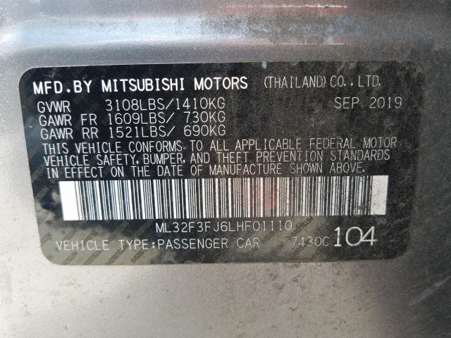 Photo 9 VIN: ML32F3FJ6LHF01110 - MITSUBISHI MIRAGE G4 