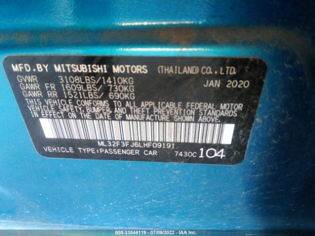 Photo 8 VIN: ML32F3FJ6LHF09191 - MITSUBISHI MIRAGE G4 