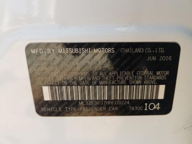 Photo 9 VIN: ML32F3FJ7HHF09224 - MITSUBISHI MIRAGE G4 