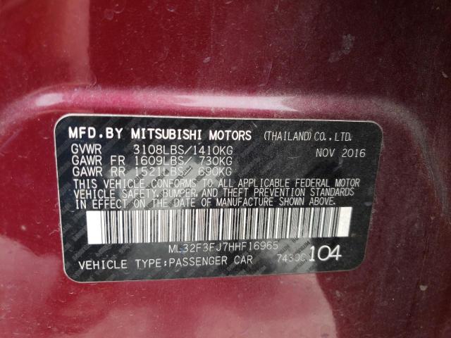 Photo 9 VIN: ML32F3FJ7HHF16965 - MITSUBISHI MIRAGE G4 