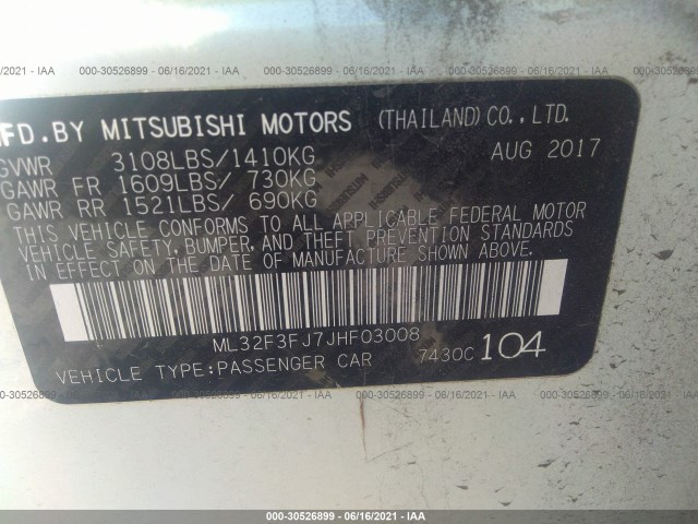 Photo 8 VIN: ML32F3FJ7JHF03008 - MITSUBISHI MIRAGE G4 