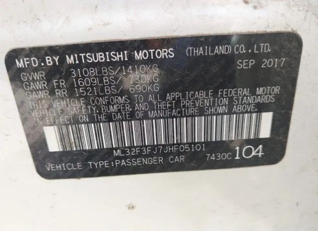 Photo 8 VIN: ML32F3FJ7JHF05101 - MITSUBISHI MIRAGE G4 