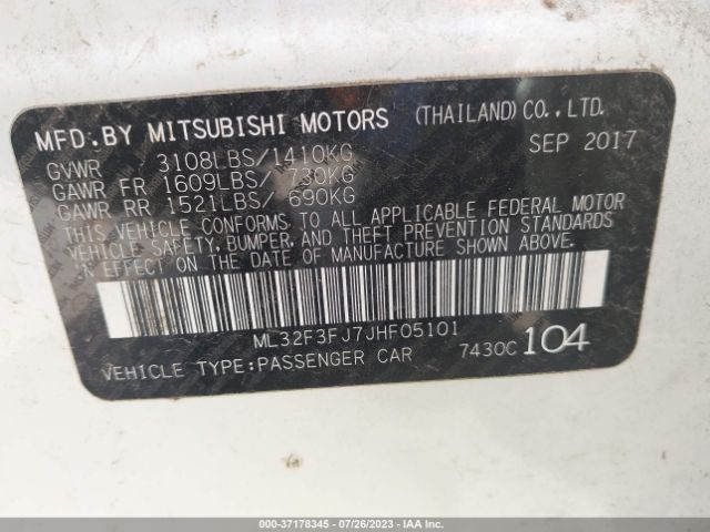 Photo 8 VIN: ML32F3FJ7JHF05101 - MITSUBISHI MIRAGE G4 