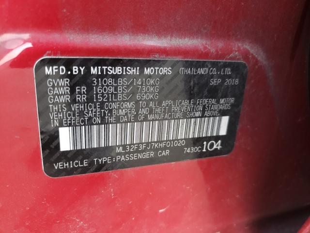 Photo 9 VIN: ML32F3FJ7KHF01020 - MITSUBISHI MIRAGE G4 