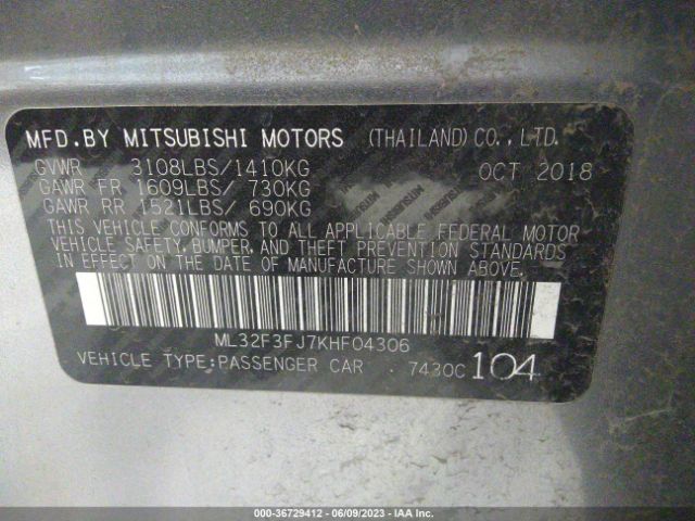 Photo 8 VIN: ML32F3FJ7KHF04306 - MITSUBISHI MIRAGE G4 