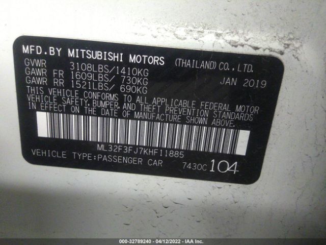 Photo 8 VIN: ML32F3FJ7KHF11885 - MITSUBISHI MIRAGE G4 