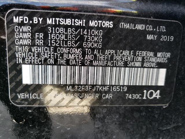 Photo 9 VIN: ML32F3FJ7KHF16519 - MITSUBISHI MIRAGE G4 