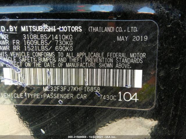 Photo 8 VIN: ML32F3FJ7KHF16858 - MITSUBISHI MIRAGE G4 