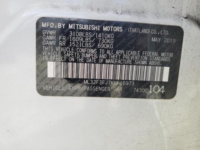 Photo 11 VIN: ML32F3FJ7KHF16973 - MITSUBISHI MIRAGE 