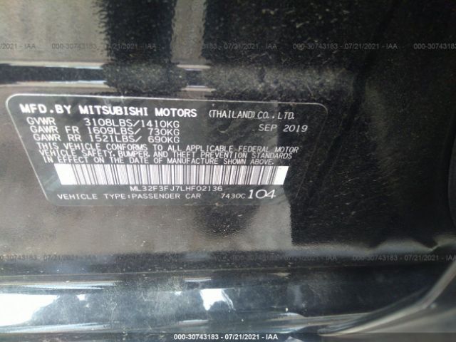 Photo 8 VIN: ML32F3FJ7LHF02136 - MITSUBISHI MIRAGE G4 