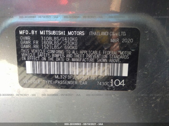 Photo 8 VIN: ML32F3FJ7LHF11161 - MITSUBISHI MIRAGE G4 