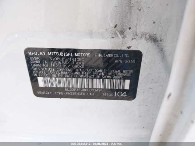 Photo 8 VIN: ML32F3FJ8HH003494 - MITSUBISHI MIRAGE G4 