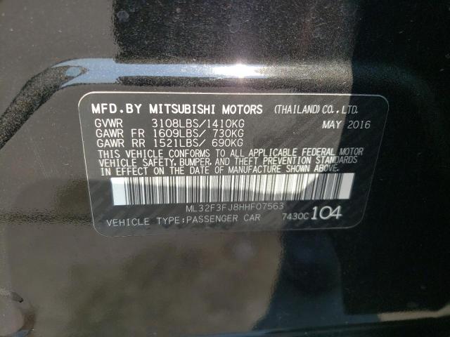 Photo 11 VIN: ML32F3FJ8HHF07563 - MITSUBISHI MIRAGE G4 