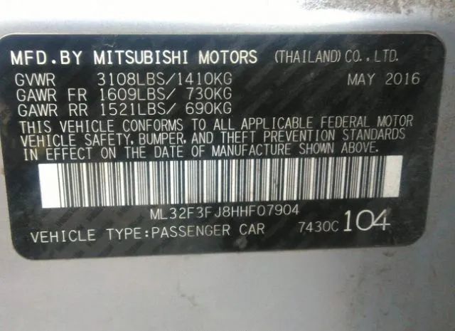 Photo 8 VIN: ML32F3FJ8HHF07904 - MITSUBISHI MIRAGE G4 