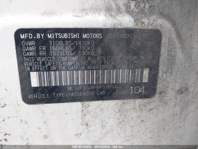 Photo 8 VIN: ML32F3FJ8HHF09653 - MITSUBISHI MIRAGE G4 