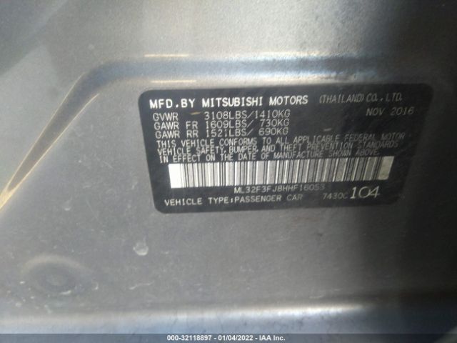 Photo 8 VIN: ML32F3FJ8HHF16053 - MITSUBISHI MIRAGE G4 