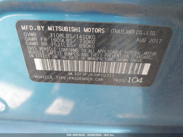 Photo 8 VIN: ML32F3FJ8JHF02711 - MITSUBISHI MIRAGE G4 