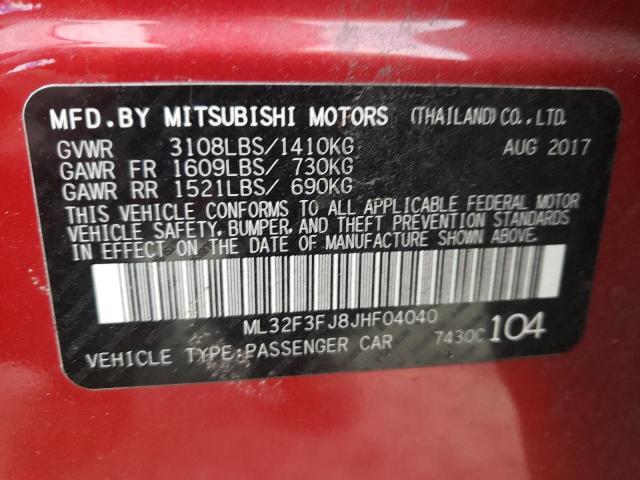 Photo 9 VIN: ML32F3FJ8JHF04040 - MITSUBISHI MIRAGE G4 