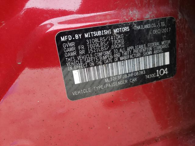 Photo 9 VIN: ML32F3FJ8JHF08783 - MITSUBISHI MIRAGE G4 